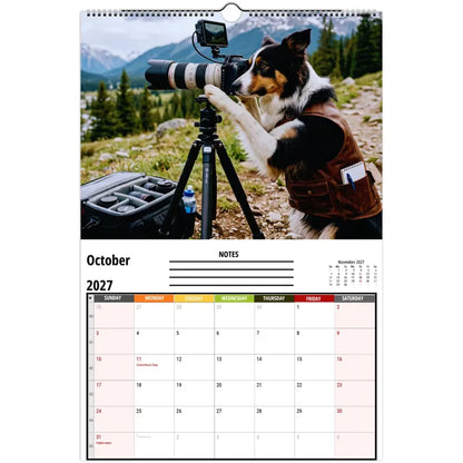 Funny Border Collie Wall Calendar 2027
