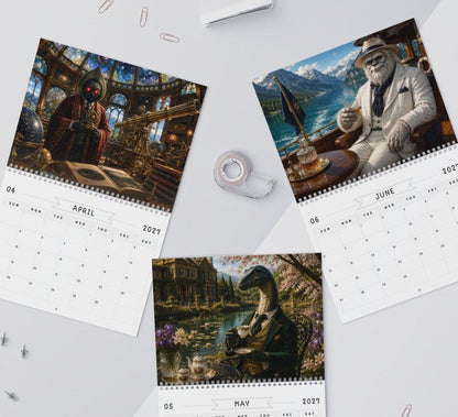 Cryptid Lounge 2027 Wall Calendar, Distinguished Monsters Art Calendar