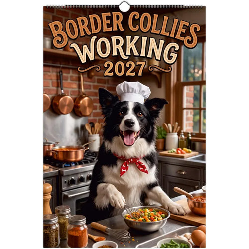 Funny Border Collie Wall Calendar 2027