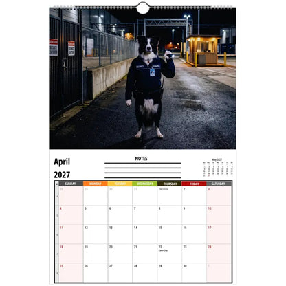 Funny Border Collie Wall Calendar 2027