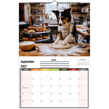 Funny Border Collie Wall Calendar 2027