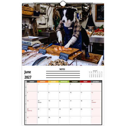 Funny Border Collie Wall Calendar 2027