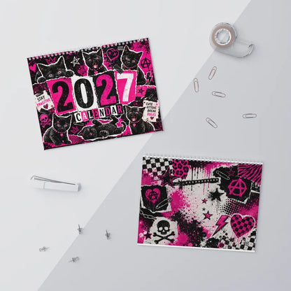 2027 Black Cat Punk Rock Calendar