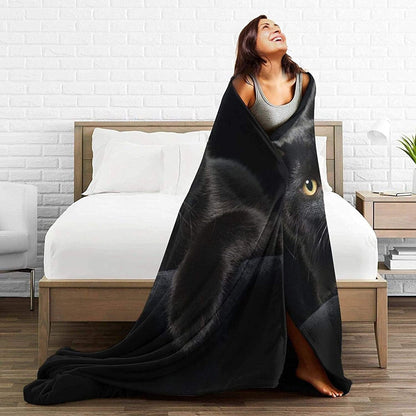 Black Cat Cuddly Blanket