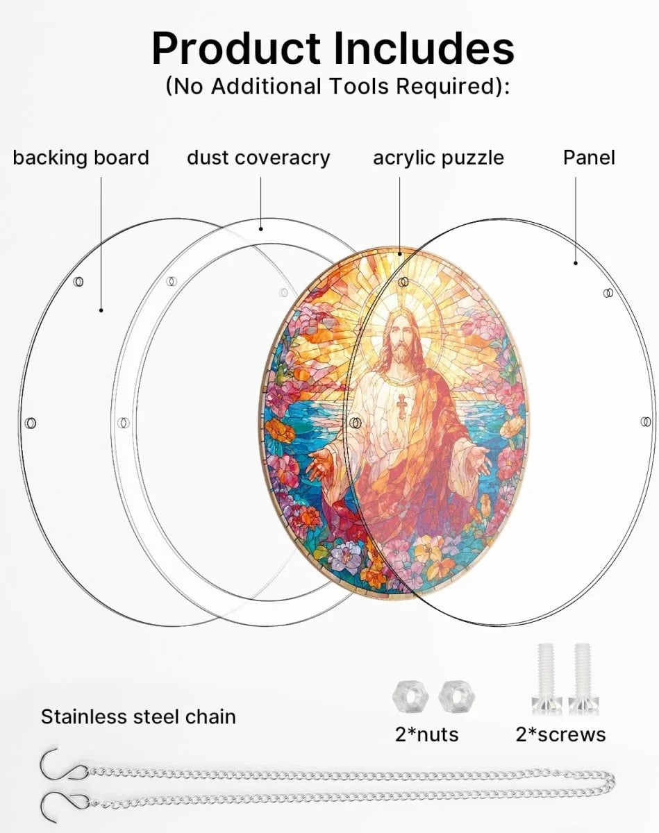 💖Acrylic Jigsaw Puzzle Suncatcher - Holy Light of Jesus Light