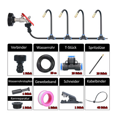 Automatic 360° curved garden irrigation system