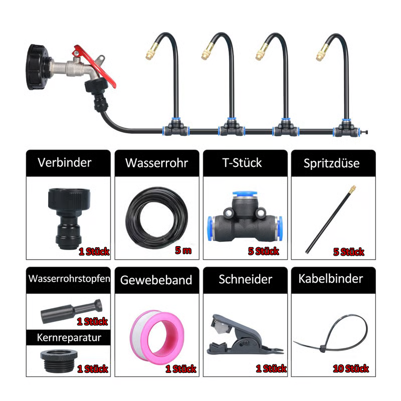 5 m set (5 m hose + 5 nozzles)