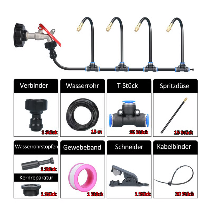 🔥15m set (15m hose + 15 nozzles)👍Free shipping