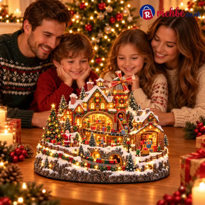 🔥 LAST DAY 49% OFF 🔥 Lighted & Animated Christmas Village Collection ✨ - 🎅 Santa’s Magical Workshop