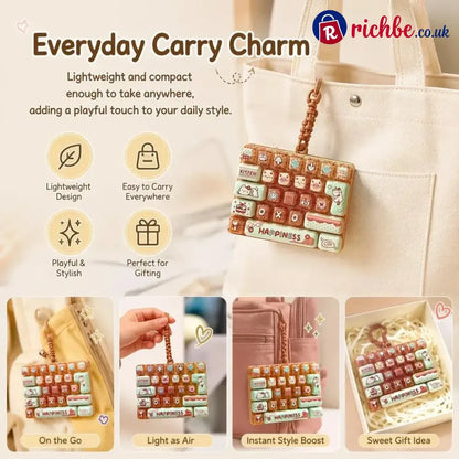 ⏳ Last Day 49% OFF – ⌨️ Mini 26-Key Mechanical Keyboard Fidget Keychain | Satisfying Clicks Kawaii Cat Design &