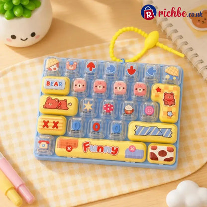 ⏳ Last Day 49% OFF – ⌨️ Mini 26-Key Mechanical Keyboard Fidget Keychain | Satisfying Clicks Kawaii Cat Design &