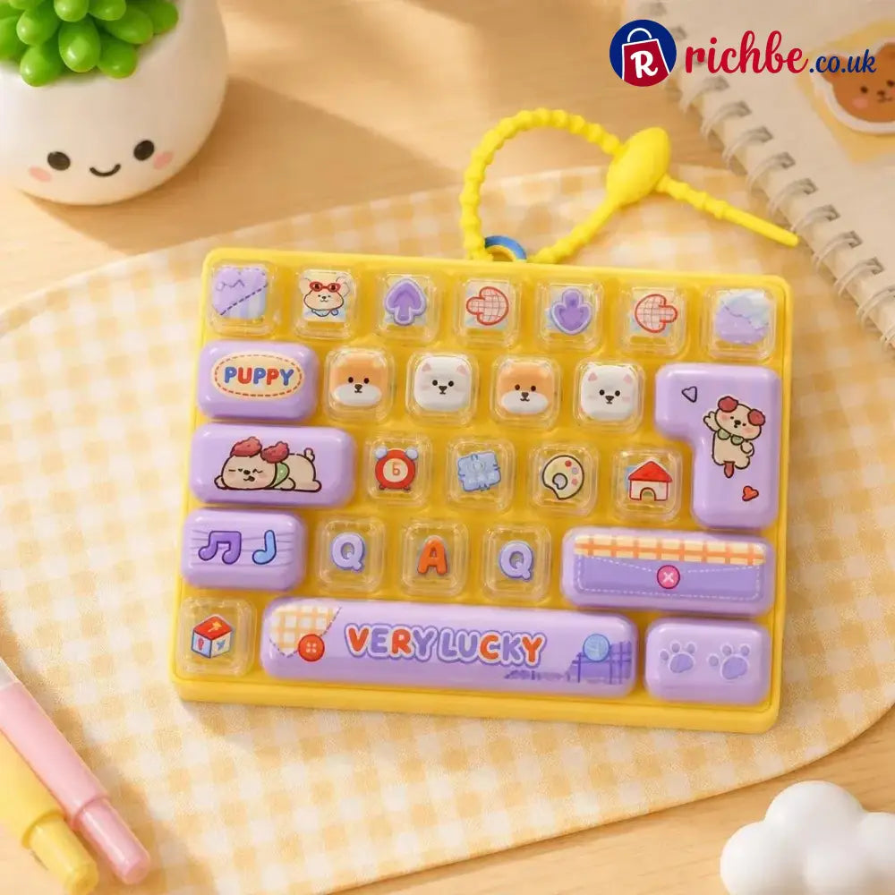 ⏳ Last Day 49% OFF – ⌨️ Mini 26-Key Mechanical Keyboard Fidget Keychain | Satisfying Clicks Kawaii Cat Design &