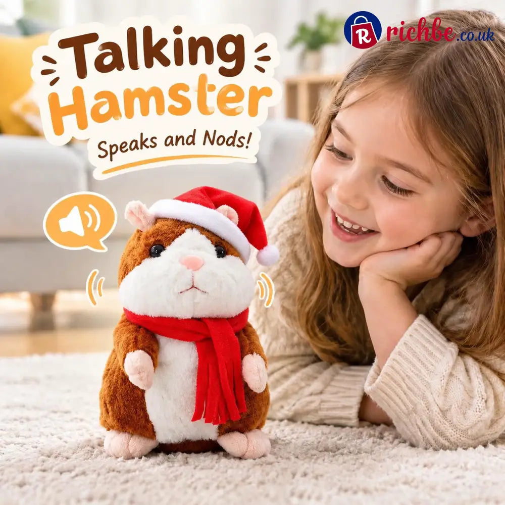 🐹 Last Day Special Price ！✨Talking Hamster Plush – repeats whatever you say auto head-shaking hilarious fun for kids &