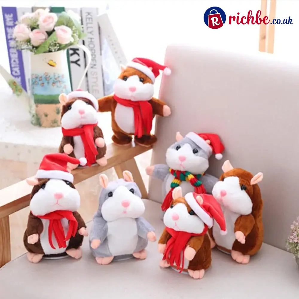 🐹 Last Day Special Price ！✨Talking Hamster Plush – repeats whatever you say auto head-shaking hilarious fun for kids &