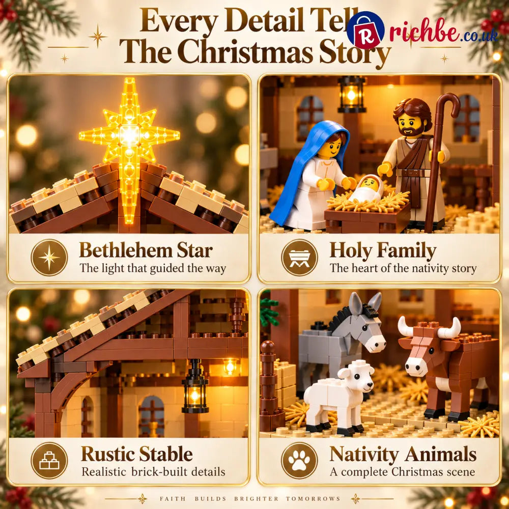 🧱🔥 Last Day48% OFF🌟 Build The Christmas Story – Nativity Scene Building Block Set
