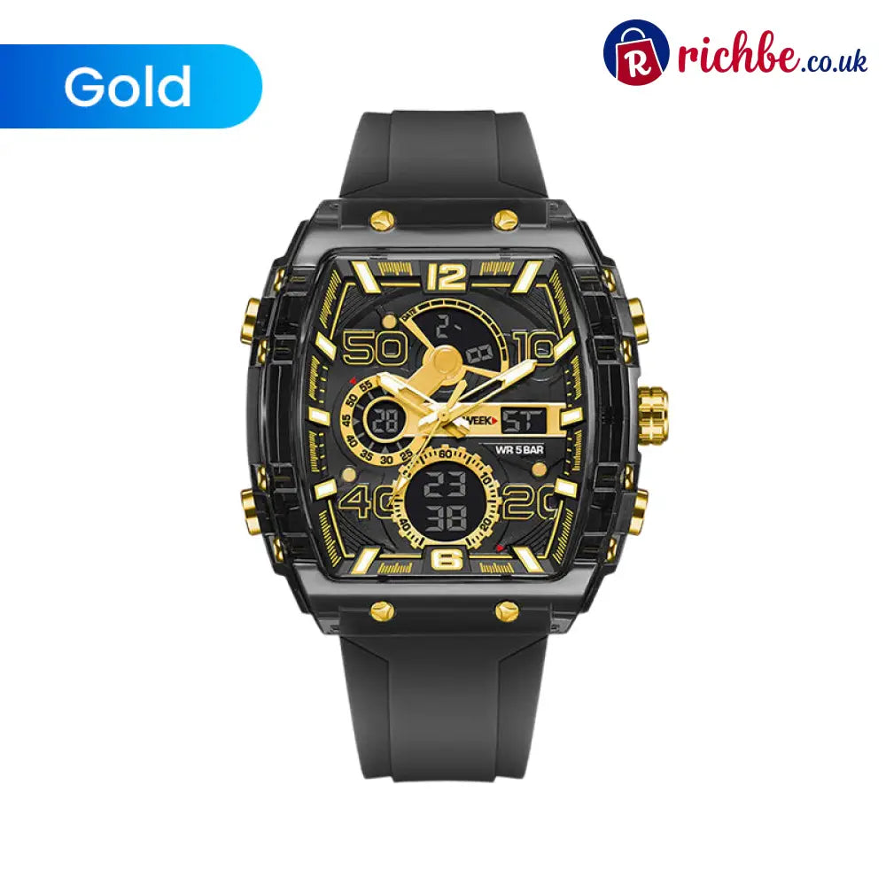 🔥LED Backlight + Stopwatch Technique🔥Multi-Function Sport & Casual Digital Watch - 🔥Gold - Hot sale