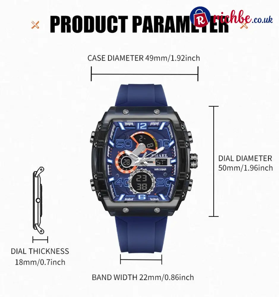 🔥LED Backlight + Stopwatch Technique🔥Multi-Function Sport & Casual Digital Watch - Hot sale