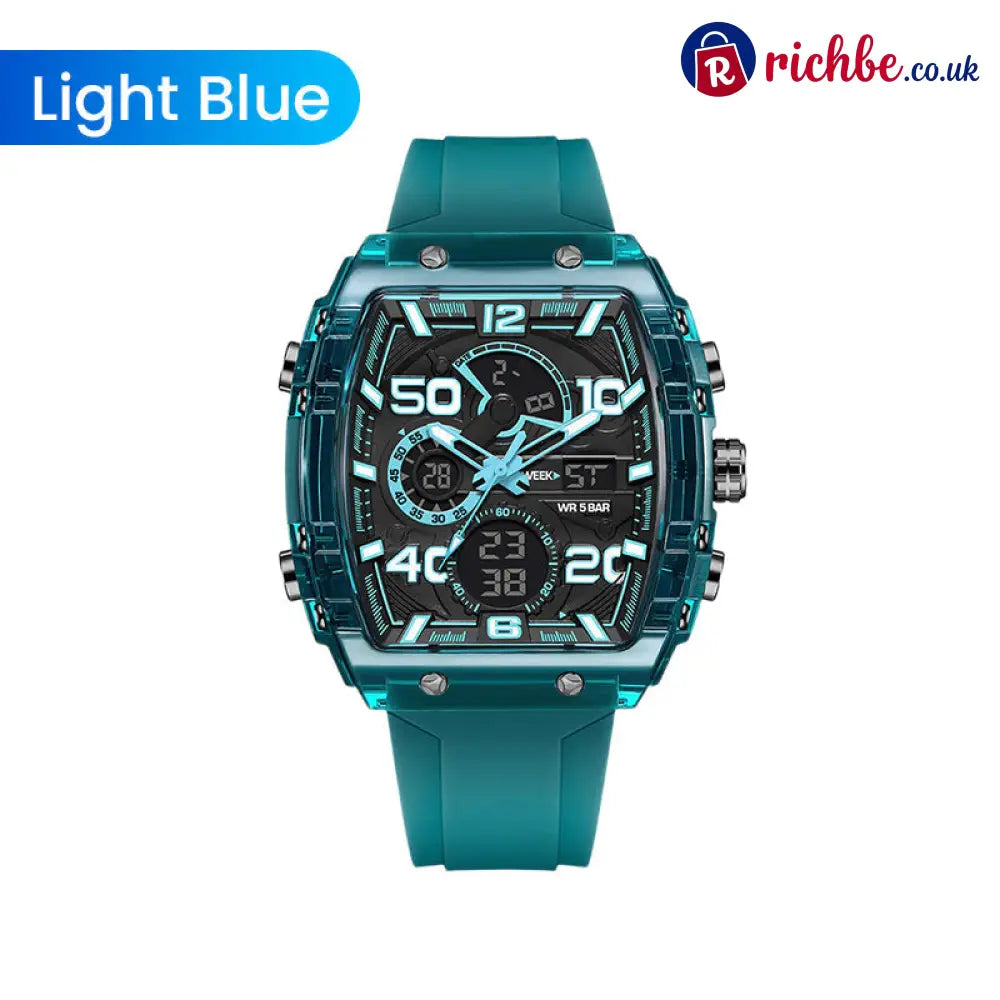 🔥LED Backlight + Stopwatch Technique🔥Multi-Function Sport & Casual Digital Watch - Light Blue - Hot sale