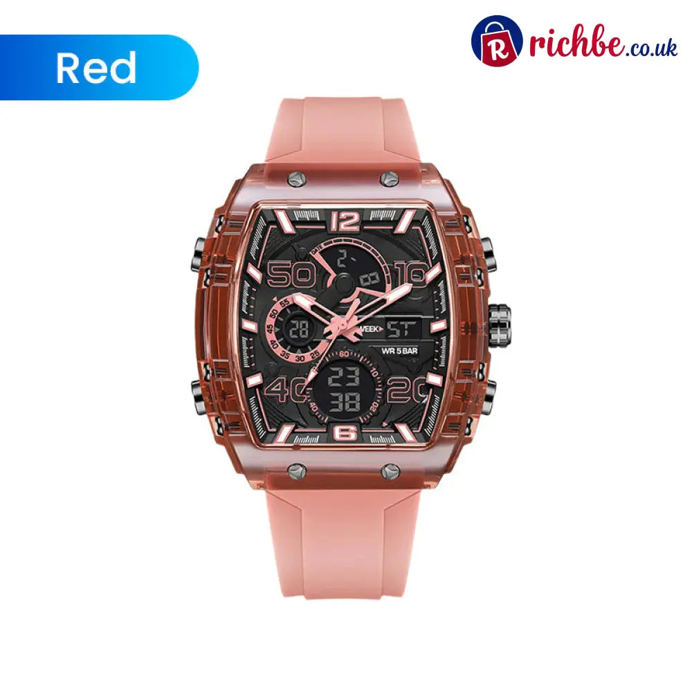 🔥LED Backlight + Stopwatch Technique🔥Multi-Function Sport & Casual Digital Watch - Red - Hot sale