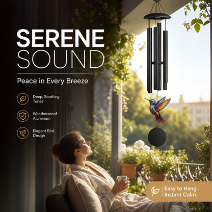 🎵 LIMITED-TIME 40% OFF! 💐 Vintage Metal Wind Chimes | Elegant Black Aluminium Garden Decor with Bird & Butterfly Accents for Patio & Porch🔔