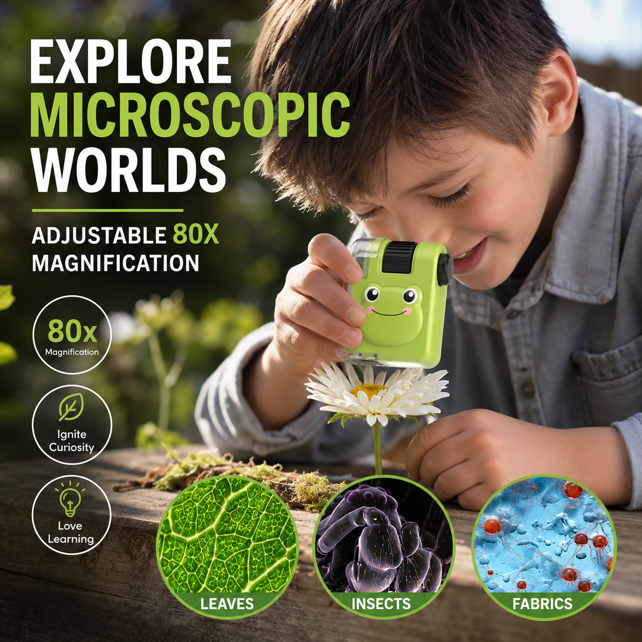 🥳2026 HOT SALE🥳📱🔬 40% OFF! Selling Fast – Portable Kids Microscope – Pocket‑sized, UV light for fun checks, clips to phone. Adventure in your pocket! 🎒⚡