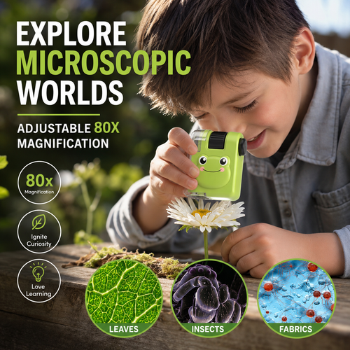 🥳2026 HOT SALE🥳📱🔬 40% OFF! Selling Fast – Portable Kids Microscope – Pocket‑sized, UV light for fun checks, clips to phone. Adventure in your pocket! 🎒⚡