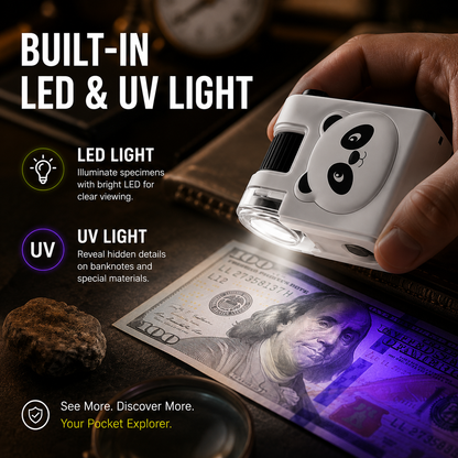 🥳2026 HOT SALE🥳📱🔬 40% OFF! Selling Fast – Portable Kids Microscope – Pocket‑sized, UV light for fun checks, clips to phone. Adventure in your pocket! 🎒⚡