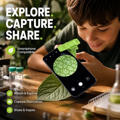 🥳2026 HOT SALE🥳📱🔬 40% OFF! Selling Fast – Portable Kids Microscope – Pocket‑sized, UV light for fun checks, clips to phone. Adventure in your pocket! 🎒⚡