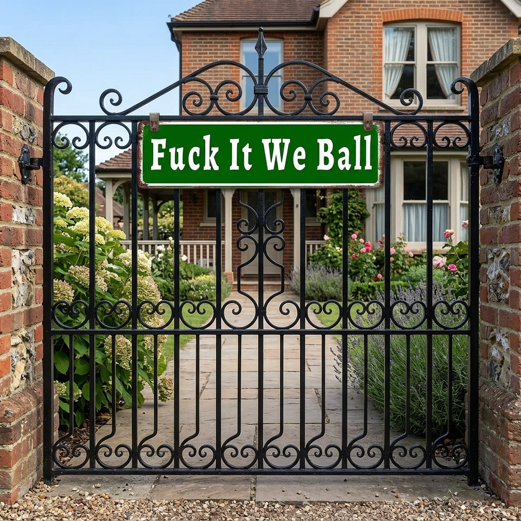 🤣Fuck It We Ball Metal Sign Funny Retro Wall Decor