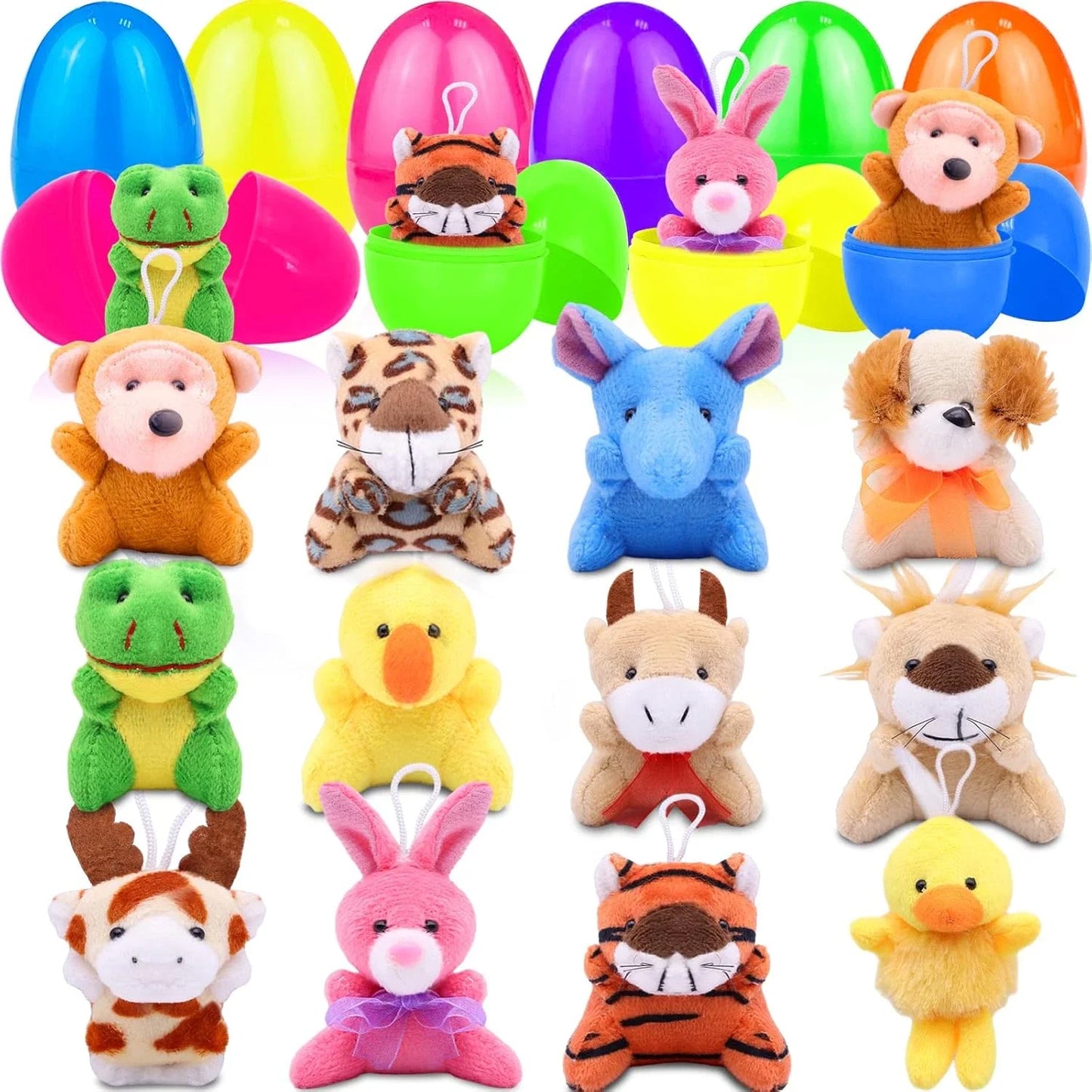 Filled Easter Eggs Mini Stuffed Animal Plush Toys Easter Basket Stuffers