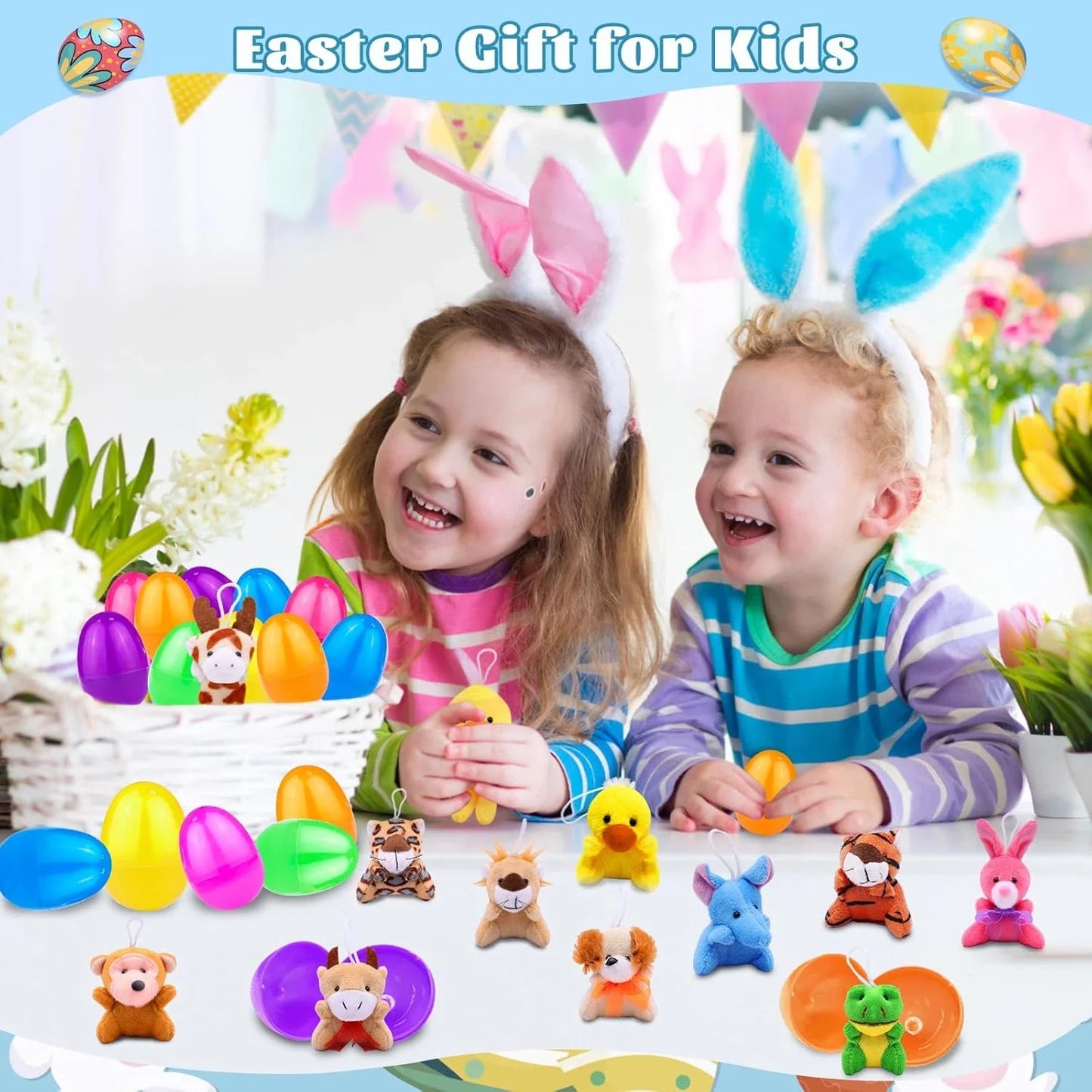 Filled Easter Eggs Mini Stuffed Animal Plush Toys Easter Basket Stuffers