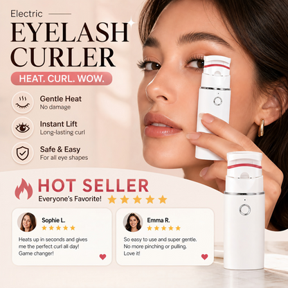 🔥Surprise 40% Off！👩🏻‍🏭Get gorgeous eyelashes back！✨️Rechargeable Electric Heated Eyelash Curler