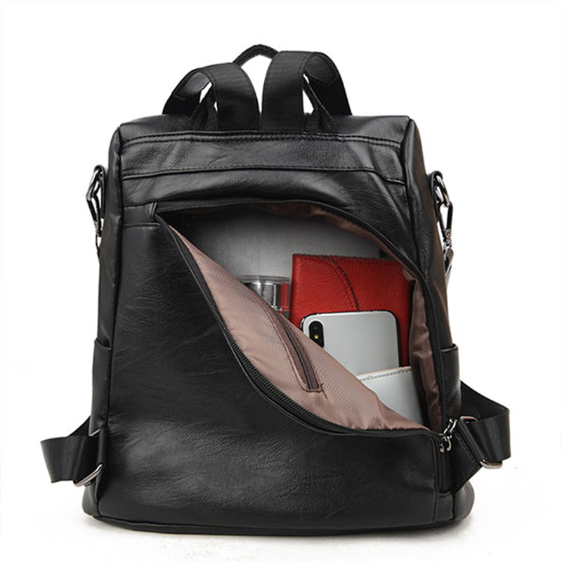 🎒 LIMITED-TIME 30% OFF! ✨ Ladies' Large Capacity Backpack – Stylish, PU Leather, User-Friendly 👜