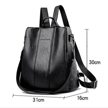 🎒 LIMITED-TIME 30% OFF! ✨ Ladies' Large Capacity Backpack – Stylish, PU Leather, User-Friendly 👜