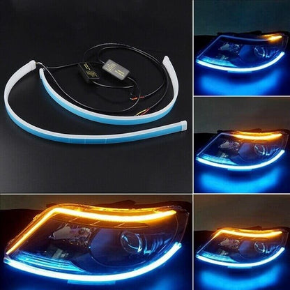 💡 LIMITED‑TIME 48% OFF! ⚡ 2 Pcs Flexible Car LED Flow Signal Light – Waterproof Dual‑Color, Self‑Adhesive 12V Strip ✨