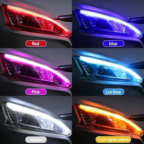 💡 LIMITED‑TIME 48% OFF! ⚡ 2 Pcs Flexible Car LED Flow Signal Light – Waterproof Dual‑Color, Self‑Adhesive 12V Strip ✨