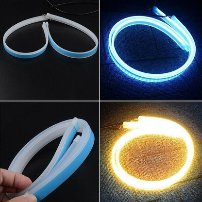 💡 LIMITED‑TIME 48% OFF! ⚡ 2 Pcs Flexible Car LED Flow Signal Light – Waterproof Dual‑Color, Self‑Adhesive 12V Strip ✨