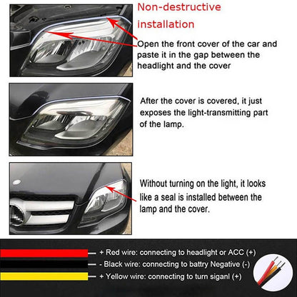 💡 LIMITED‑TIME 48% OFF! ⚡ 2 Pcs Flexible Car LED Flow Signal Light – Waterproof Dual‑Color, Self‑Adhesive 12V Strip ✨