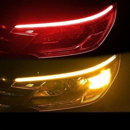💡 LIMITED‑TIME 48% OFF! ⚡ 2 Pcs Flexible Car LED Flow Signal Light – Waterproof Dual‑Color, Self‑Adhesive 12V Strip ✨