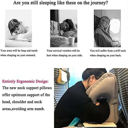 ✈️ LIMITED-TIME 49% OFF! 💨 Inflatable Travel Pillow | 360° Support – Soft Flocking, Quick Inflate, Compact