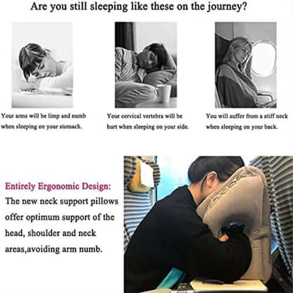 ✈️ LIMITED-TIME 49% OFF! 💨 Inflatable Travel Pillow | 360° Support – Soft Flocking, Quick Inflate, Compact