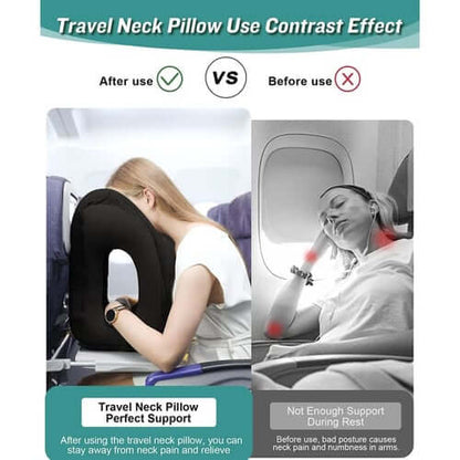 ✈️ LIMITED-TIME 49% OFF! 💨 Inflatable Travel Pillow | 360° Support – Soft Flocking, Quick Inflate, Compact