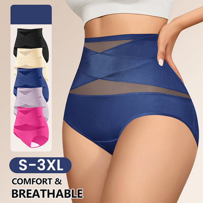🌸Plus-Size High-Waist Cross Tummy Control Panties✨
