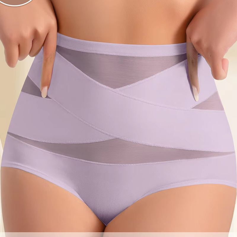 🌸Plus-Size High-Waist Cross Tummy Control Panties✨
