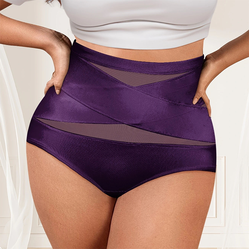 🌸Plus-Size High-Waist Cross Tummy Control Panties✨