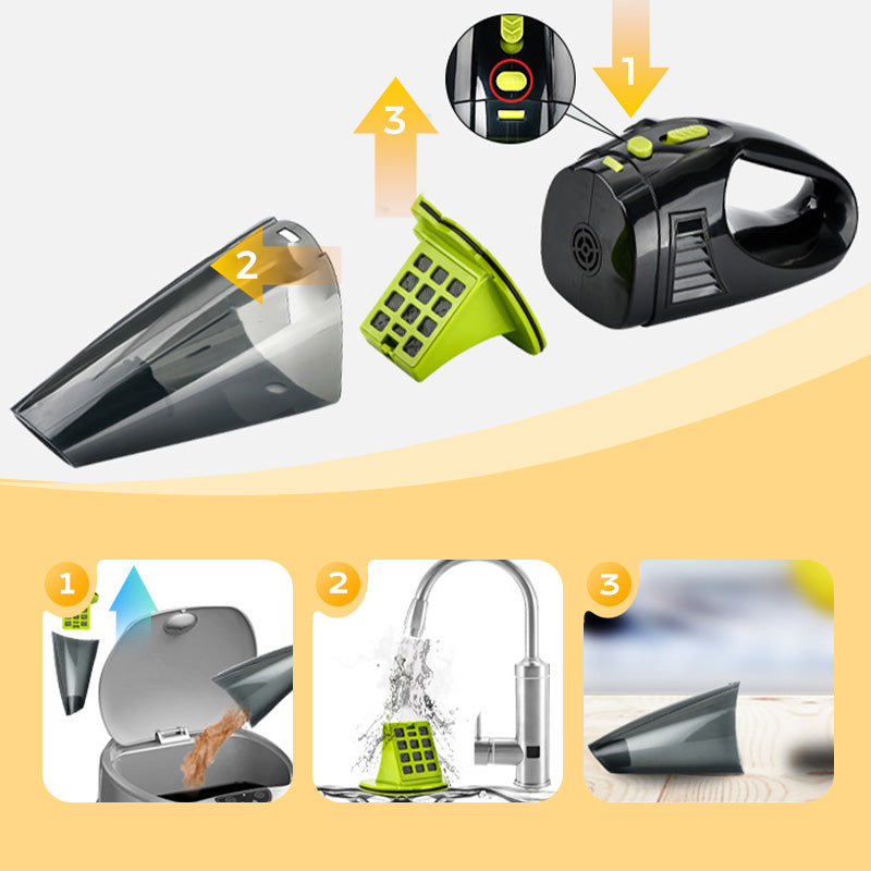 🚗✨ Wireless Car Vacuum Cleaner – Powerful, Portable, Multi-Attachment 🧹