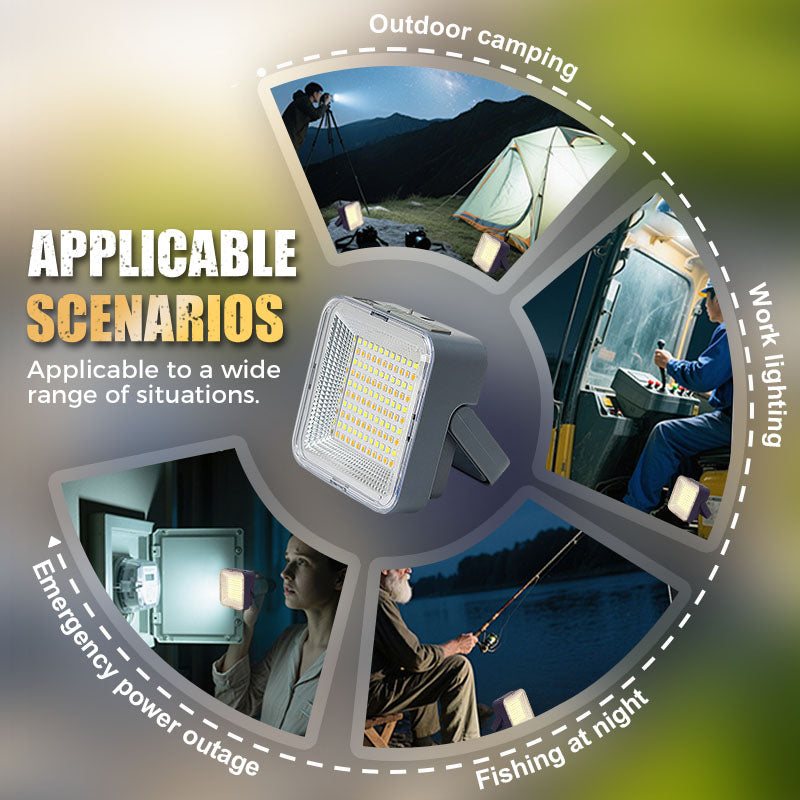 📢📢40% OFF !! ⏰Solar Camping Light – Waterproof, Portable, 3 Modes & Power Bank 🔋