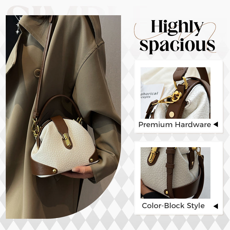 👜 LIMITED-TIME 30% OFF! ✨ Color-Blocked Bag – Stylish, Metal Hardware, Multi-Way 🧳