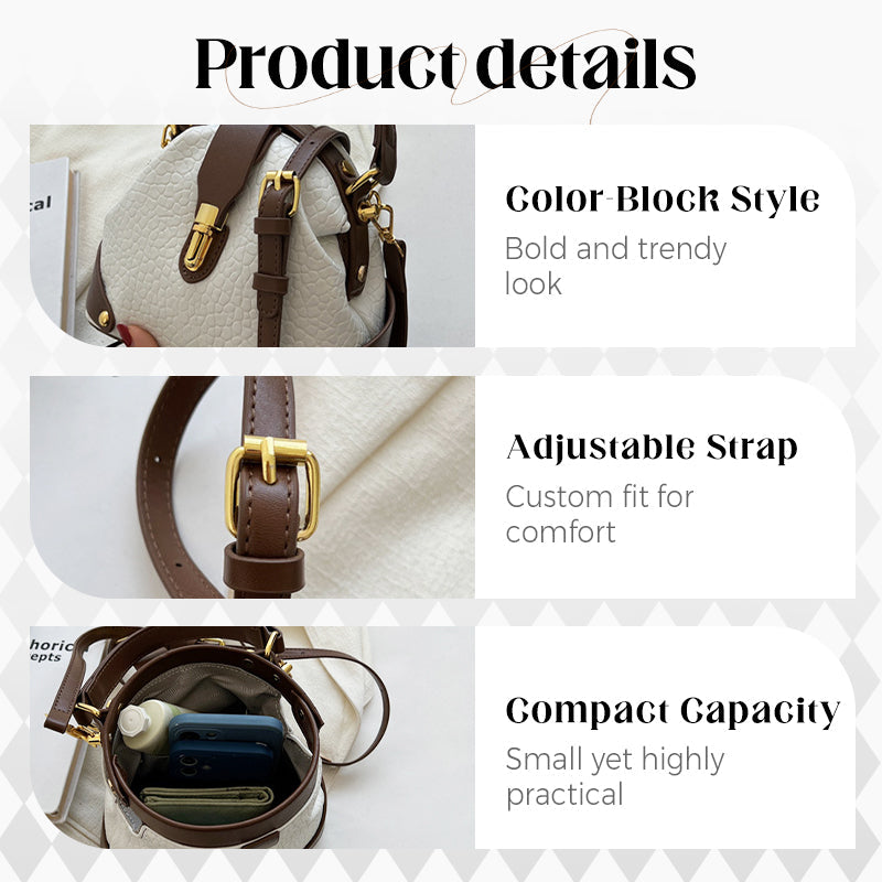 👜 LIMITED-TIME 30% OFF! ✨ Color-Blocked Bag – Stylish, Metal Hardware, Multi-Way 🧳