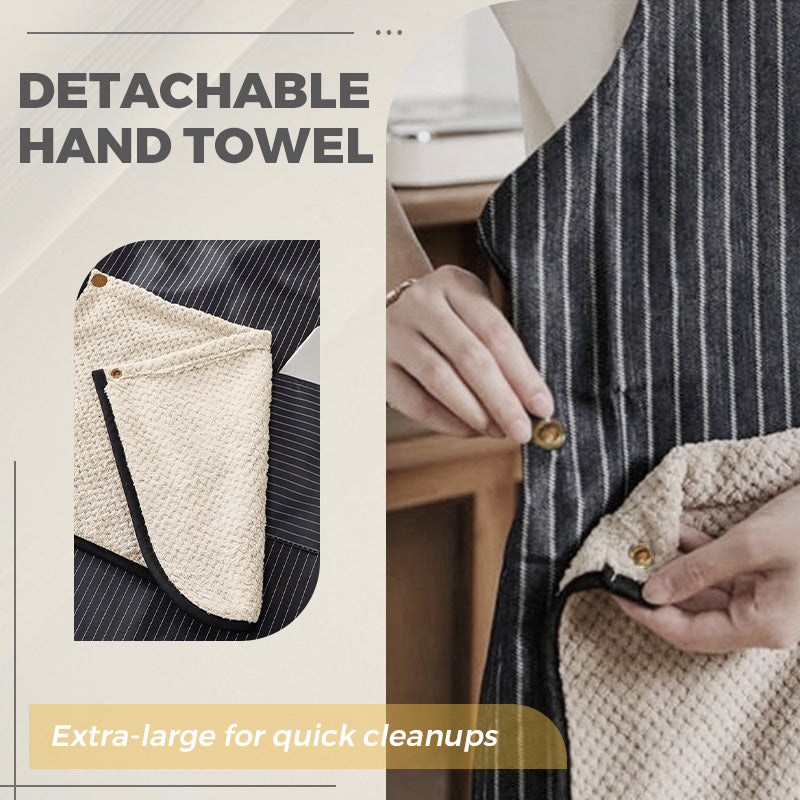 📢📢37% OFF !! ⏰Cross-Back Waterproof Apron with Detachable Hand Towel